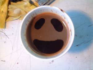 Smiling cup of coffee